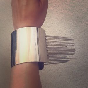 Fancy wide silver cuff bracelet